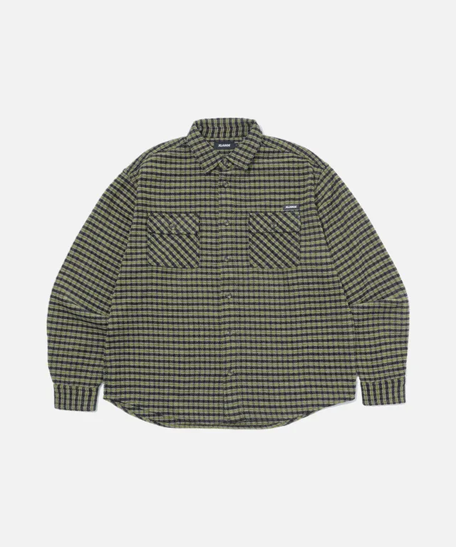 X-Large L/S Plaid Shirt camicia quadri nera