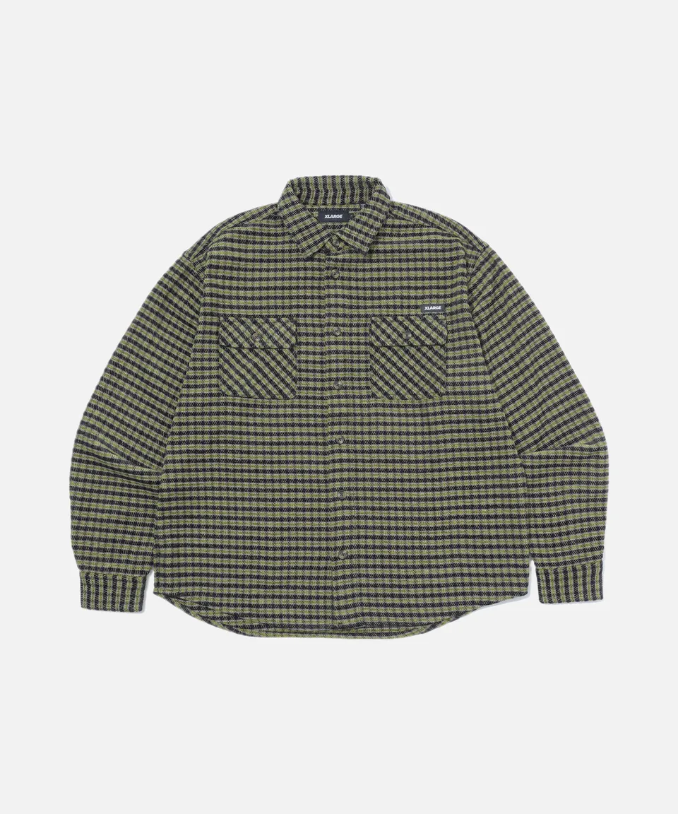 X-Large L/S Plaid Shirt camicia quadri nera