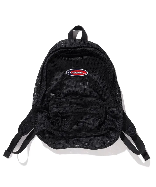 X-Large Patched Mesh Backpack zaino nero mesh