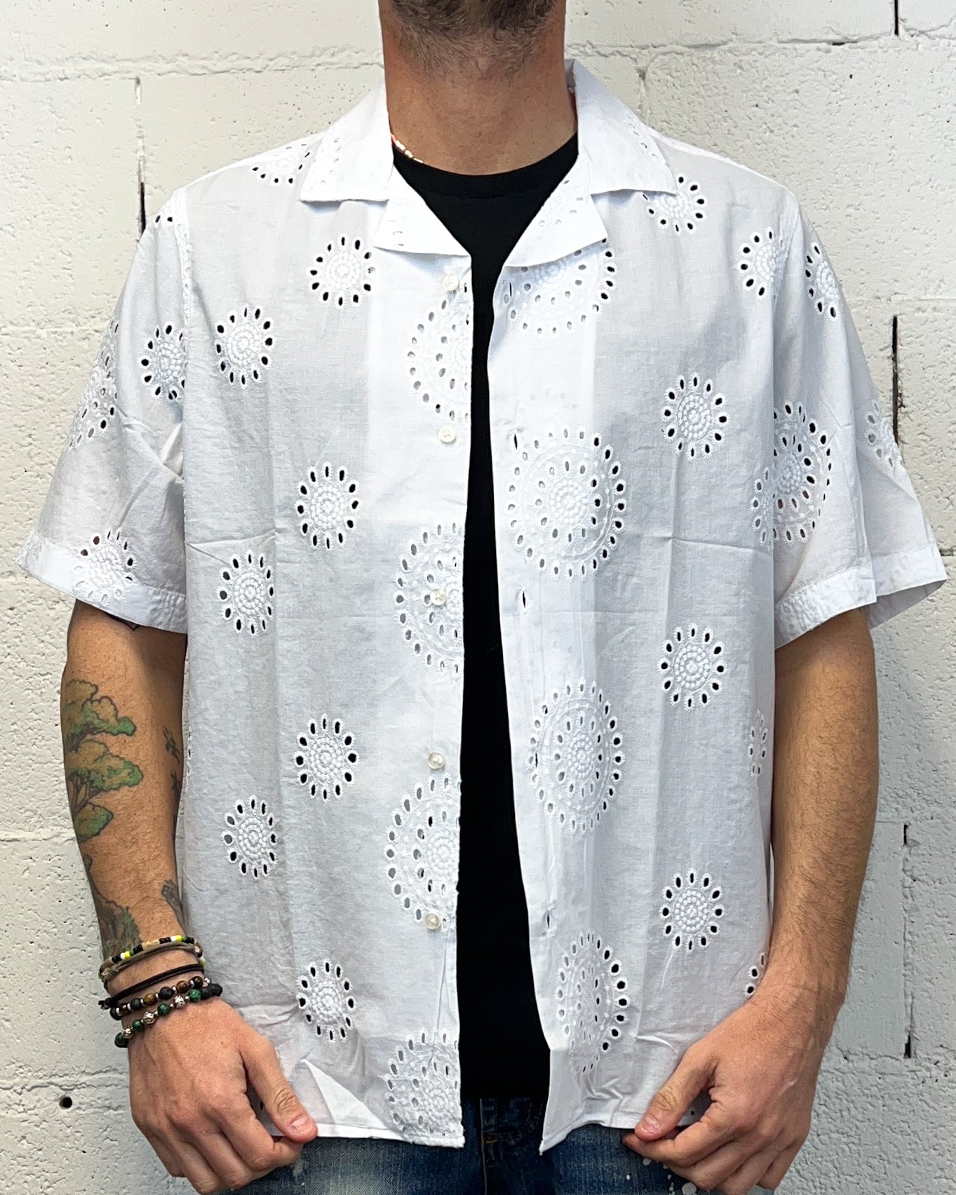 ONLYONE OVER-D Camicia Baronetto cotone operato regolare