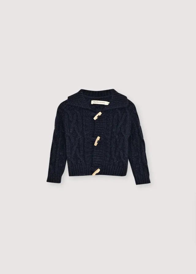 THE NEW SOCIETY Maria cardigan neonato blu lana riciclata
