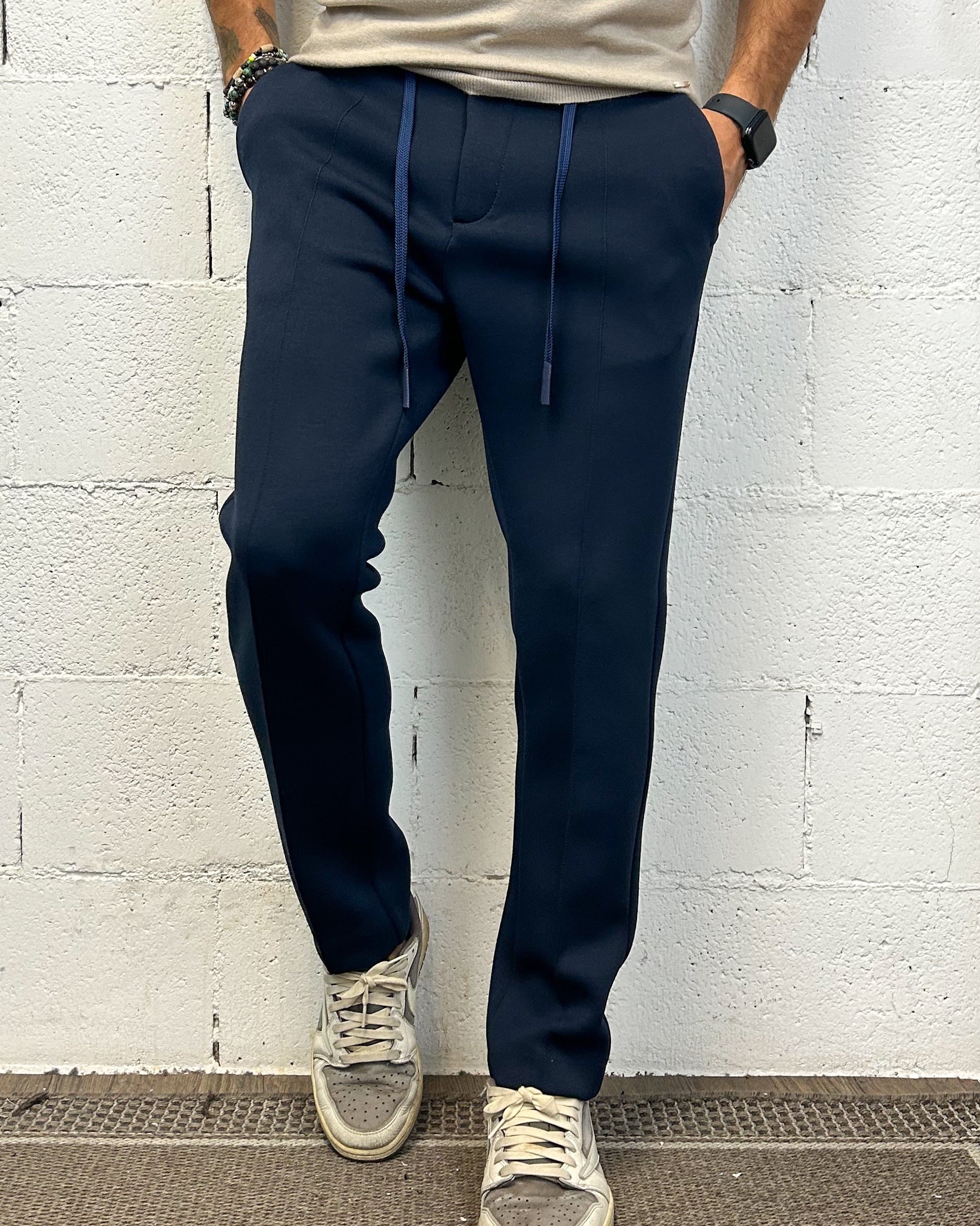 ONLYONE OVER-D pantamolla slim fit blu tasca filetto