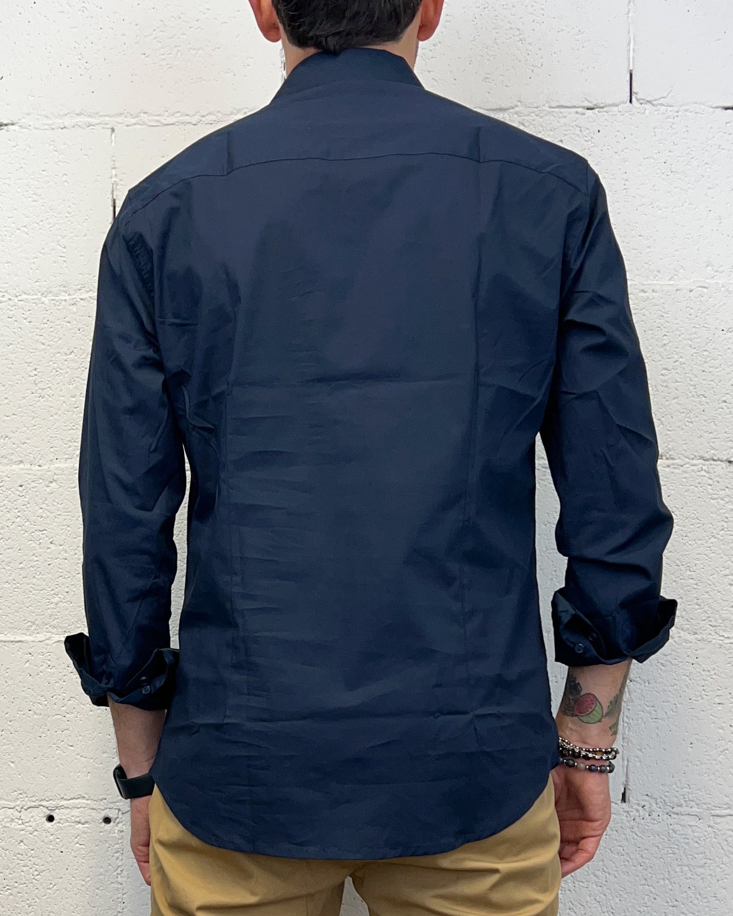ONLYONE Gianni Lupo Slim camicia blu navy regolare