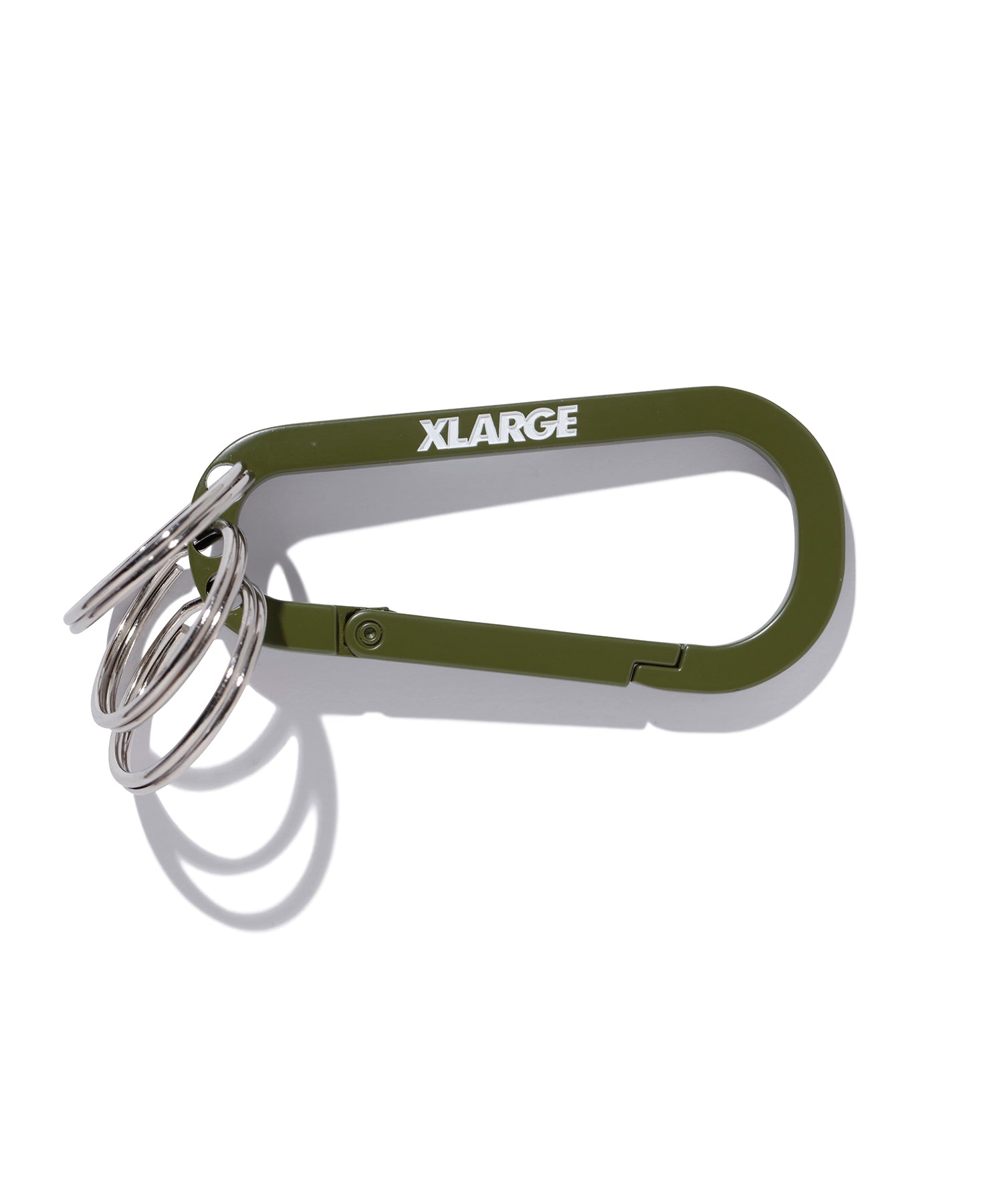 X-Large Slanted Logo portachiavi moschettone nero