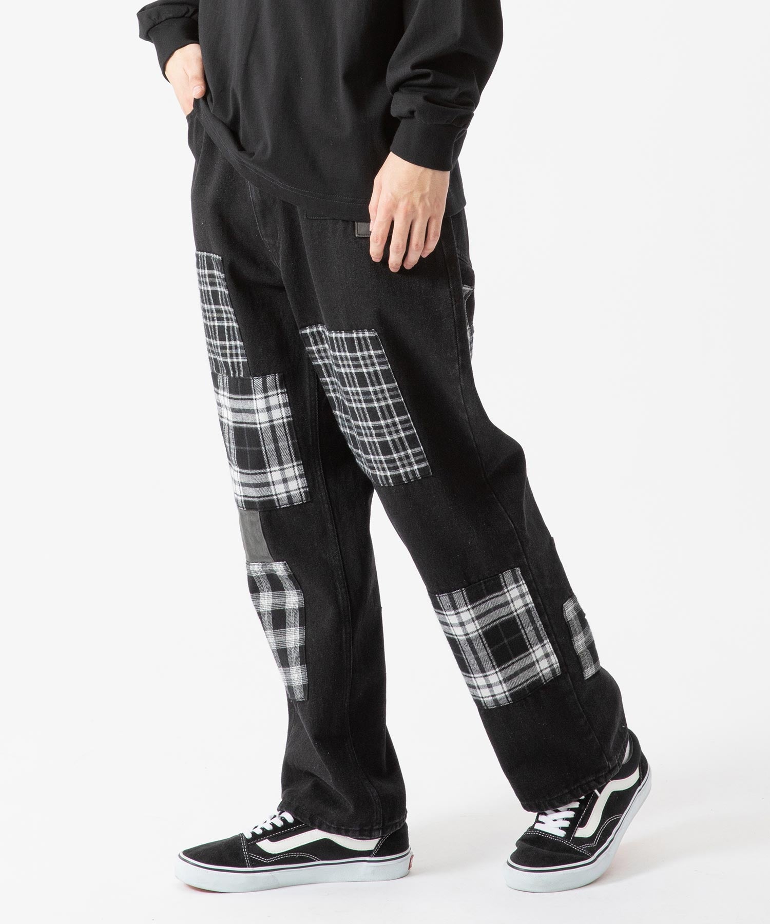 X-Large 5Pocket Patchwork Pantaloni Neri 32 Cotone