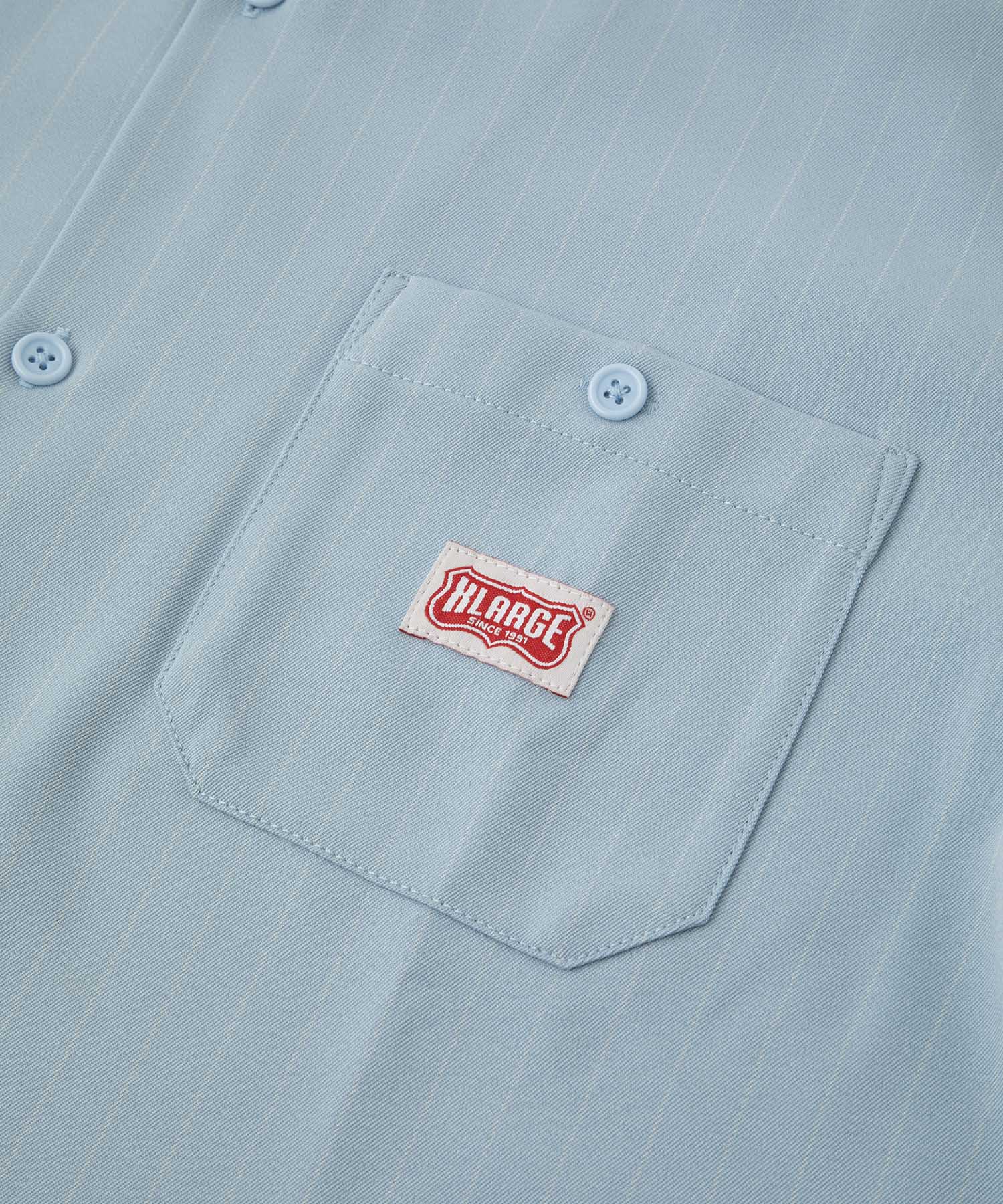 X-Large S/S Stripe Work camicia a righe nero