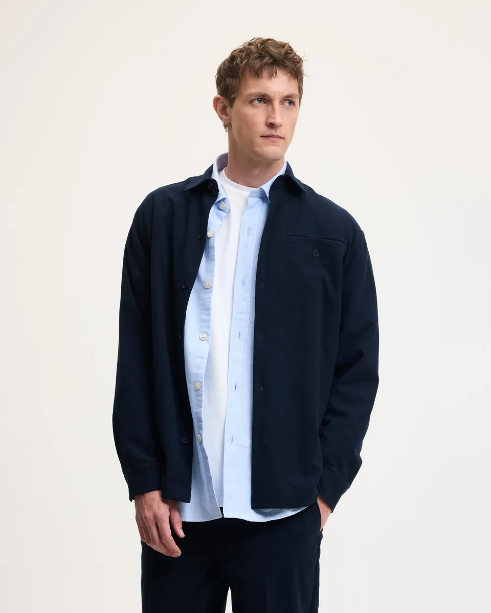 GOODPEOPLE Seppe camicia relaxed blu stretch