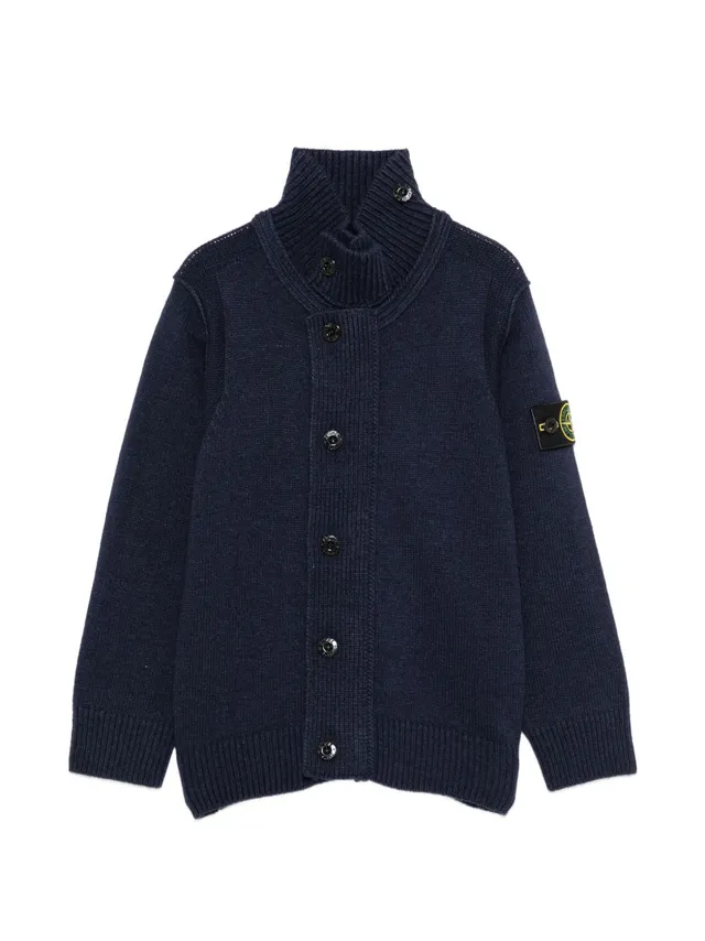 Stone Island Junior L2S165100003 cardigan bambino blu navy