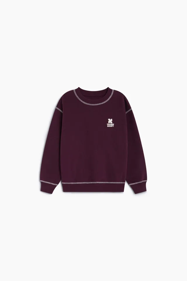 The New Society TNS Logo Special felpa bordeaux cotone
