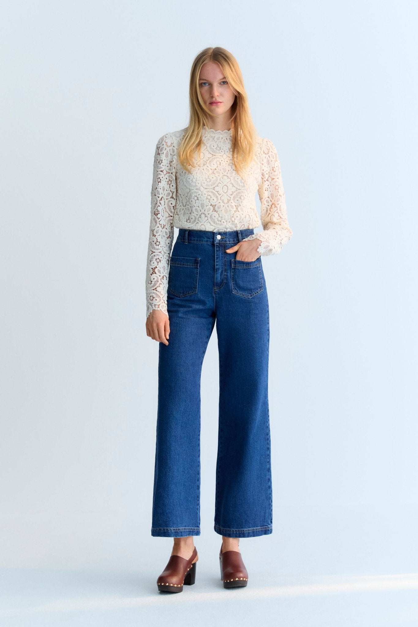 THE NEW SOCIETY Ines Denim jeans donna blu medio cotone