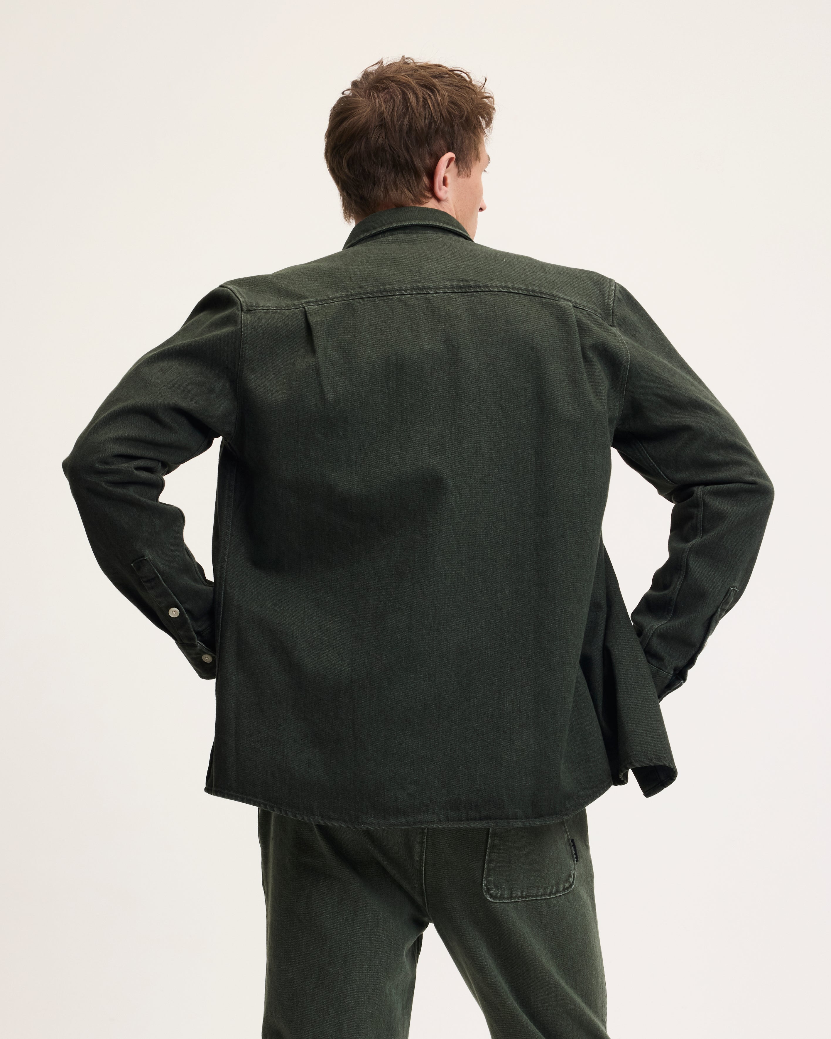 Goodpeople Stanford camicia denim verde rilassata