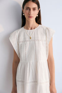 The New Society Corfu abito donna bianco cotone