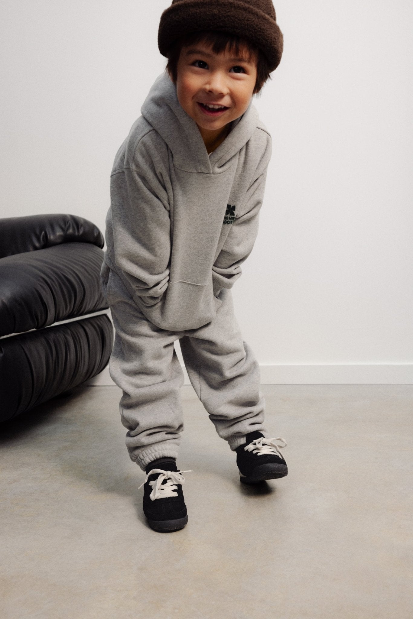 The New Society TNS Logo Jogging pantalone grigio cotone