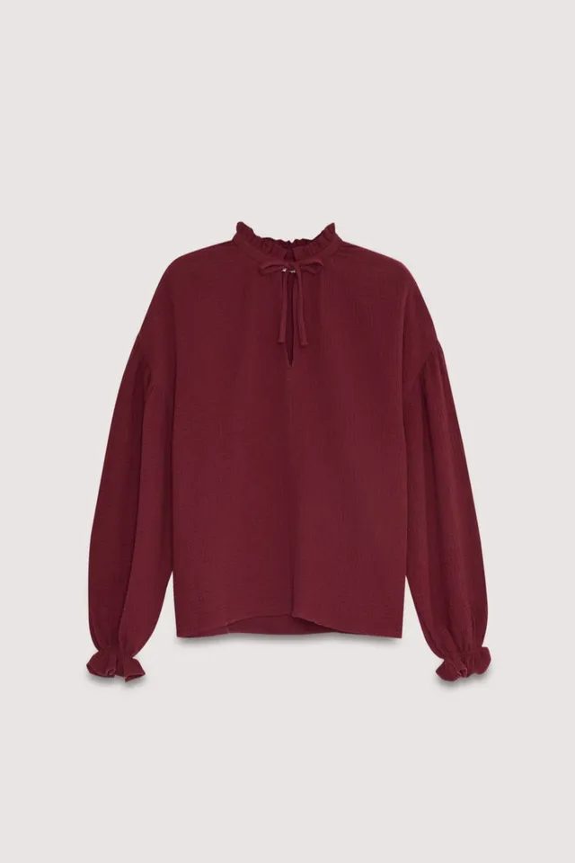 The New Society Olivia Blusa Donna Prugna Cotone