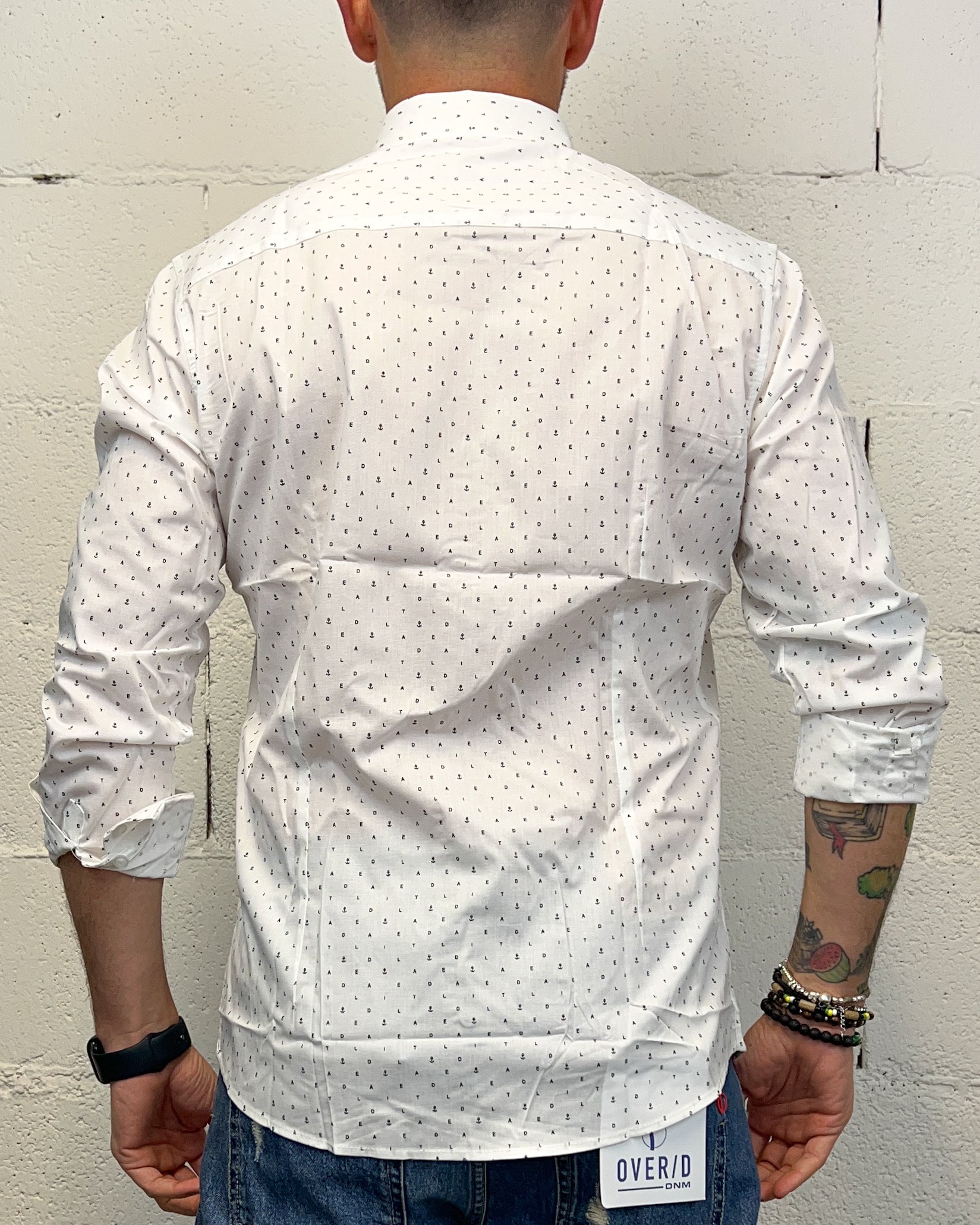 ONLYONE Lurvy Anchor White camicia cotone bianca