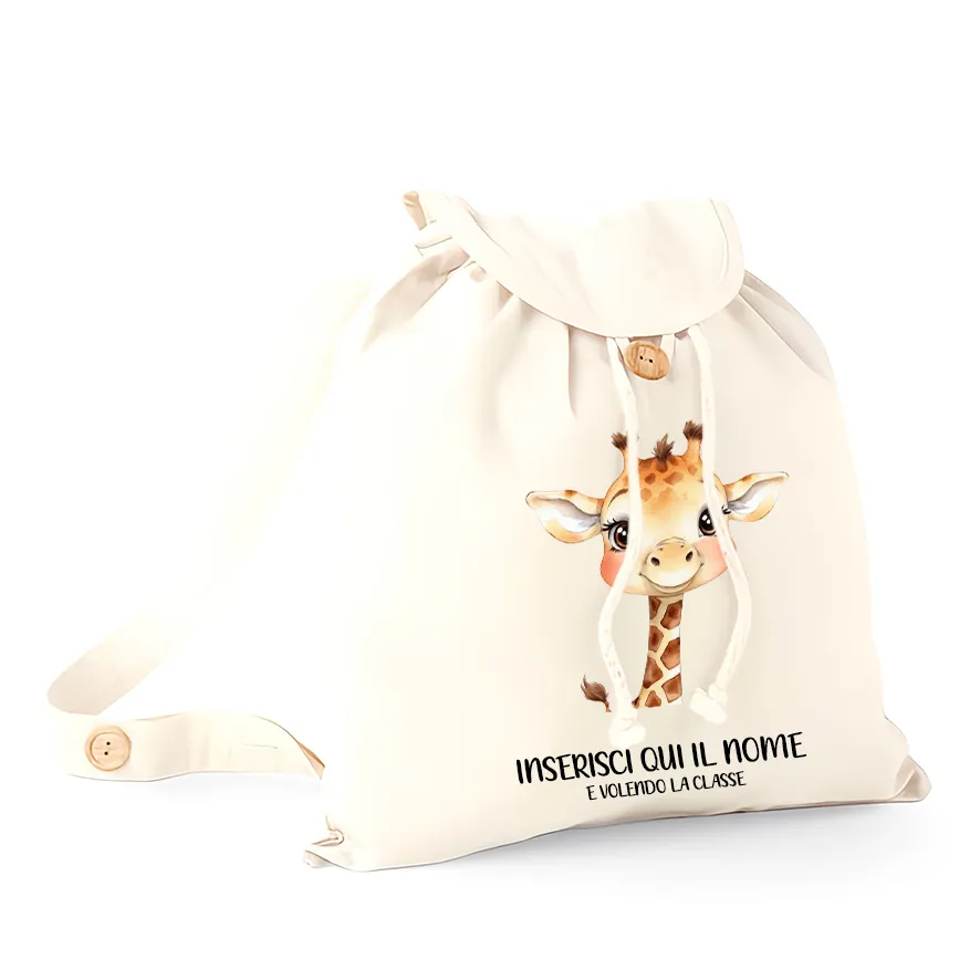 Mr. Gadgets Giraffa zainetto asilo cotone personalizzato