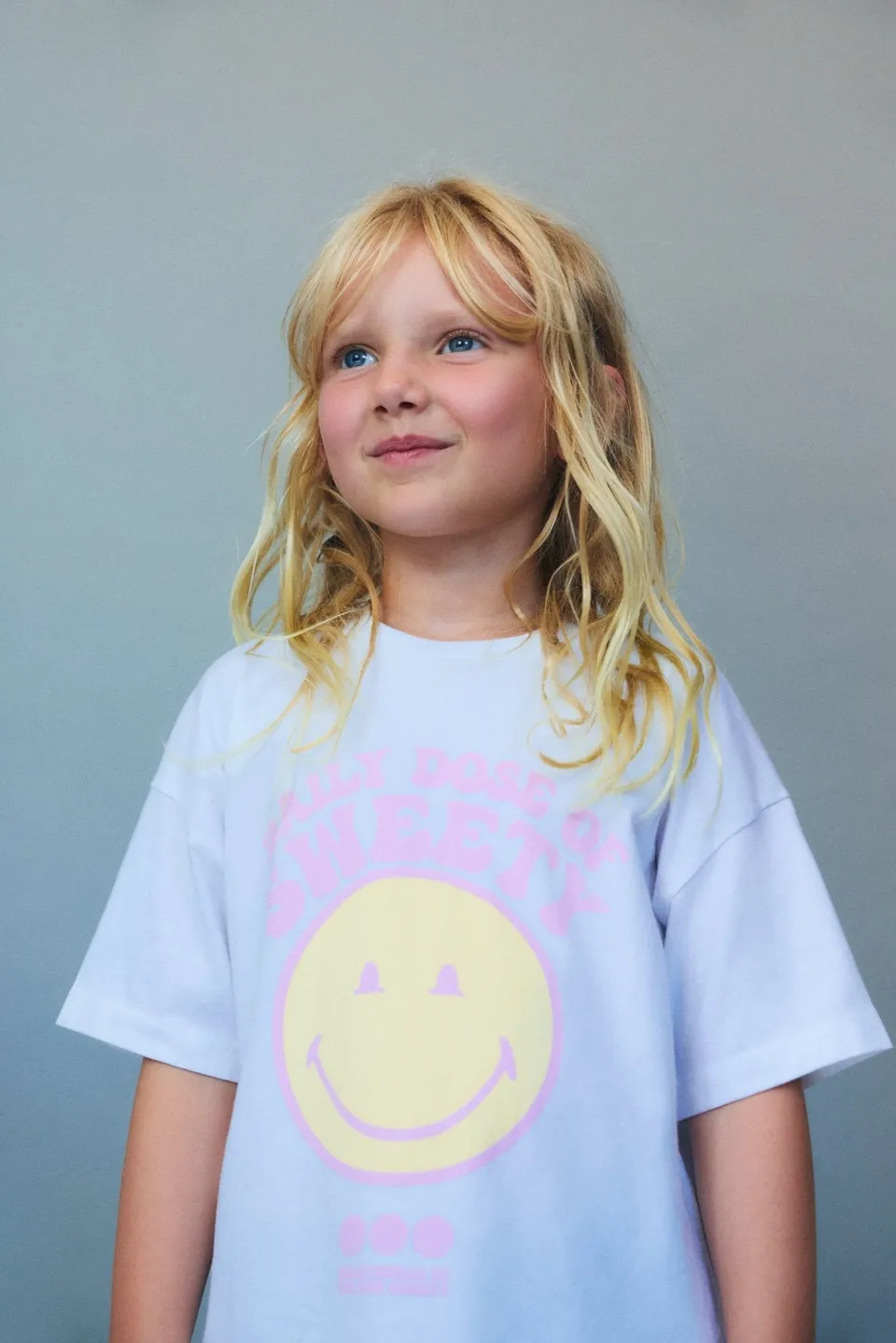 THE NEW SOCIETY SmileyWorld t-shirt pure cloud bimbi cotone