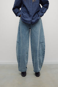 The New Society TNS Denim Curved Trouser jeans donna curvi blu