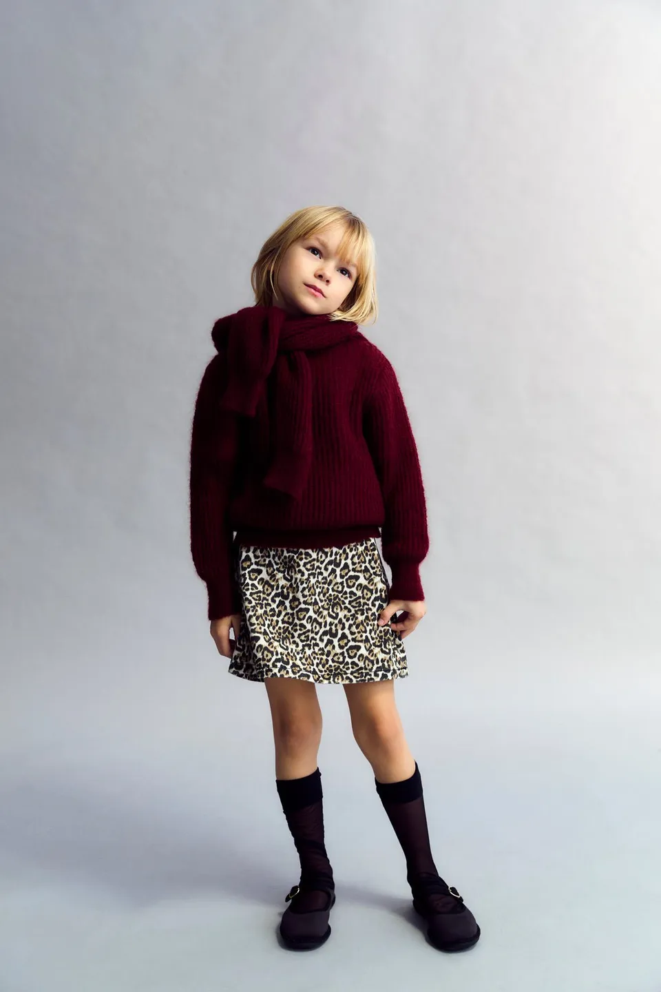 The New Society Nelia Gonna Denim Leopardata Cotone