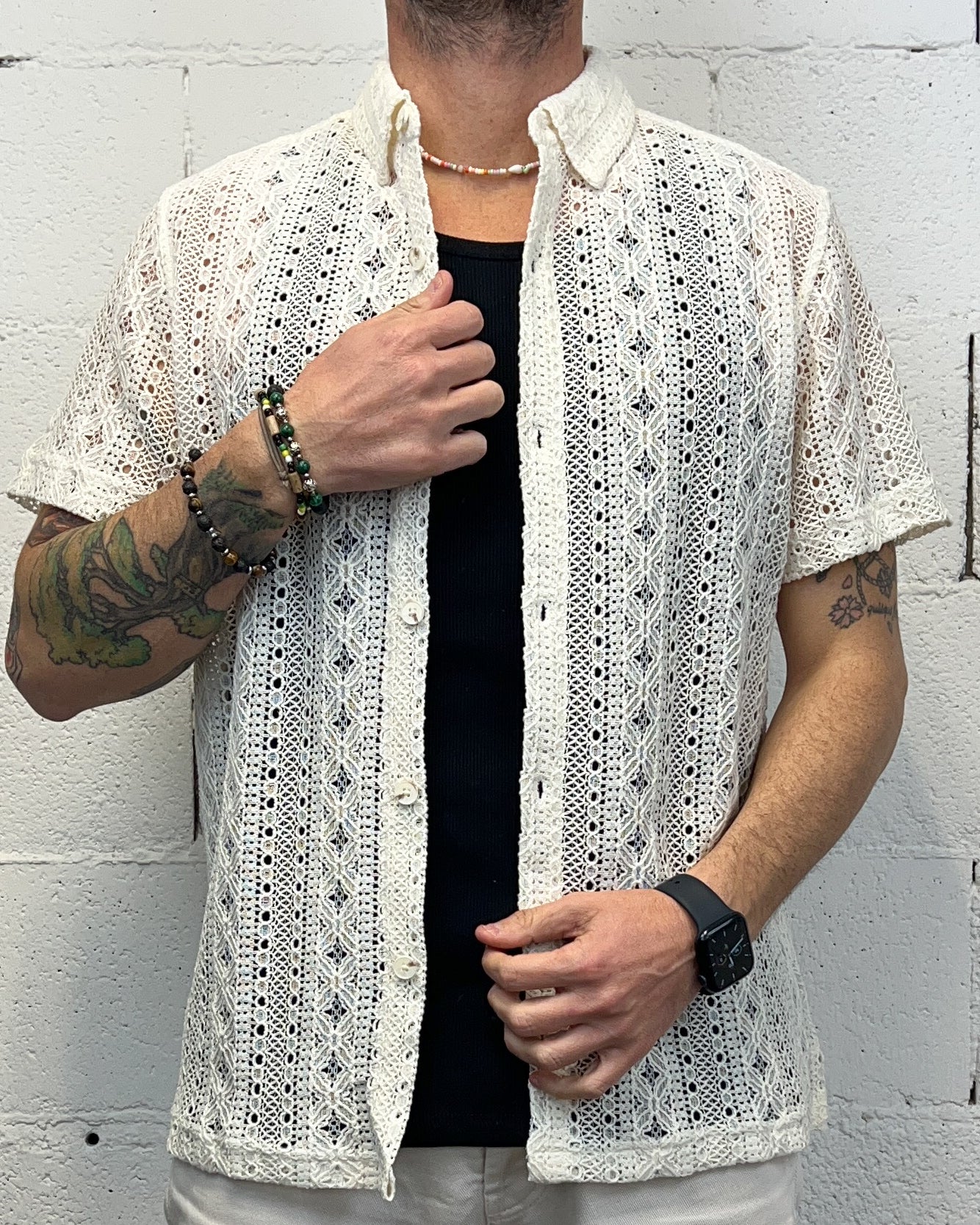 ONLYONE GIANNI LUPO Operata camicia bianca