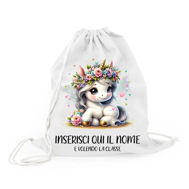 Mr. Gadgets Unicorno sacchetta cotone 38x42 cm