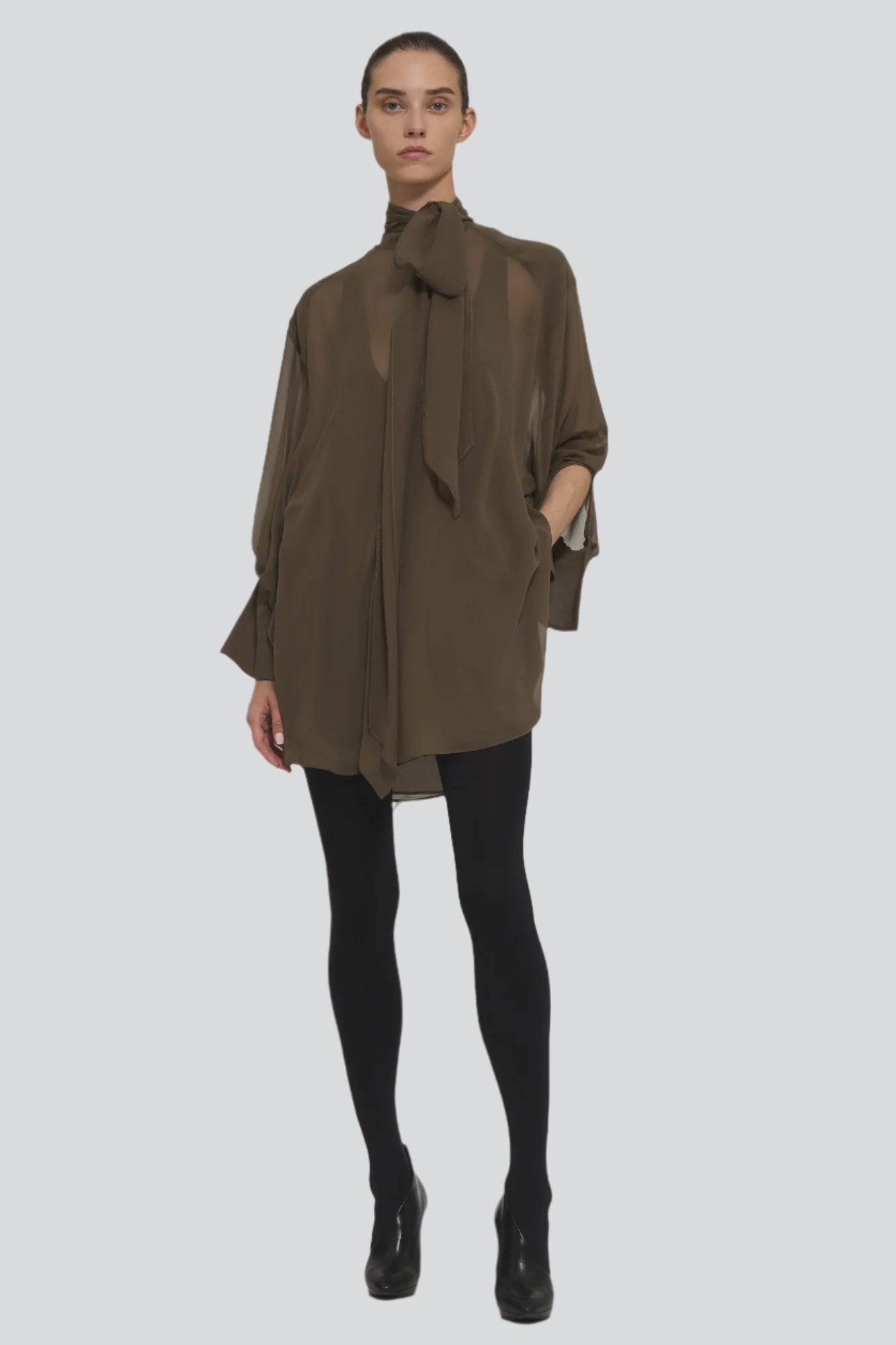 Sa Su Phi Andrea abito georgette verde militare