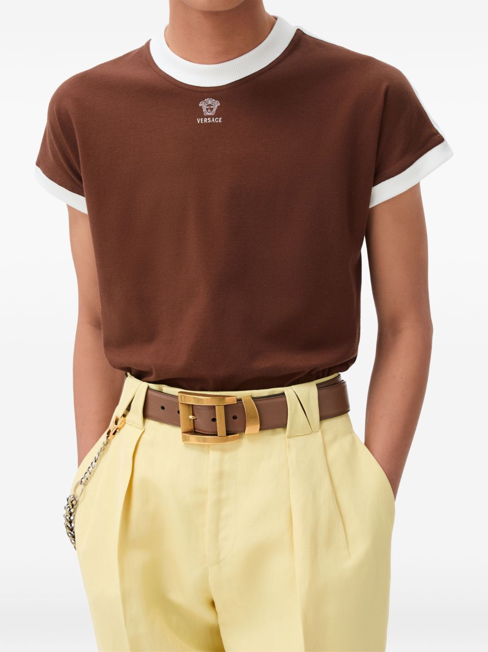 Versace 1024824 t-shirt moka white uomo