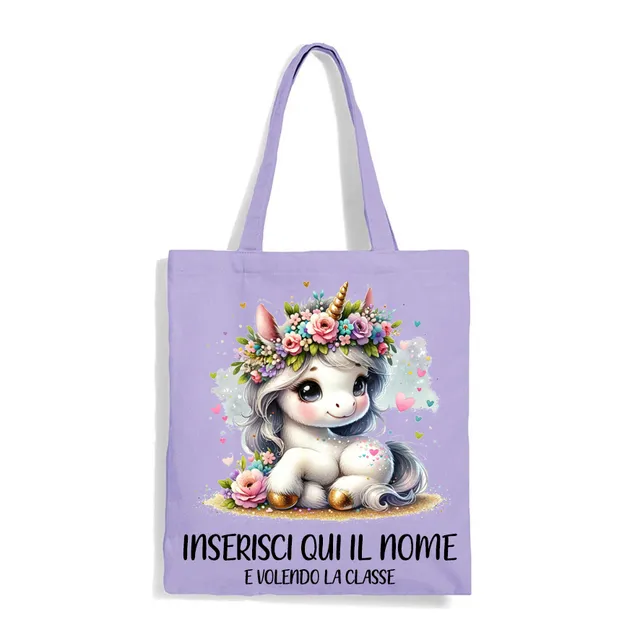 Mr. Gadgets Unicorno shopper lilla in cotone