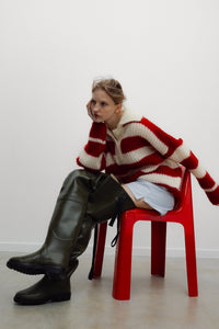 The New Society Ellie Woman Polo maglia rossa mohair