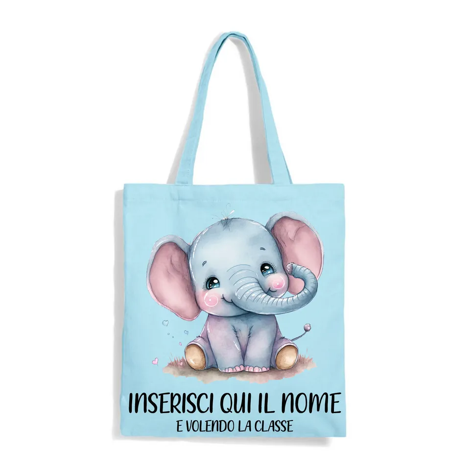 Mr. Gadgets Elefante shopper azzurra cotone quotidiana