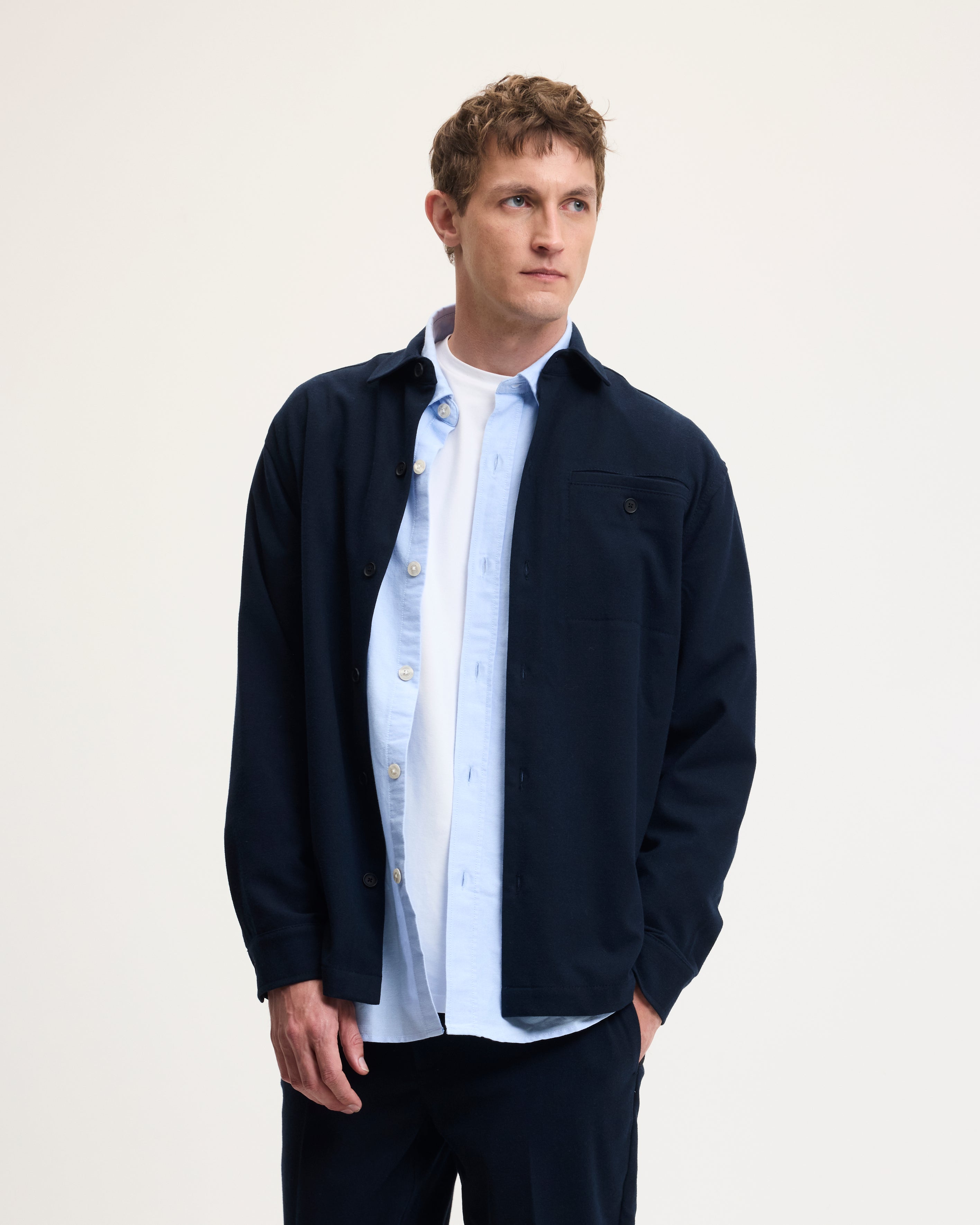 GOODPEOPLE Seppe camicia relaxed blu stretch