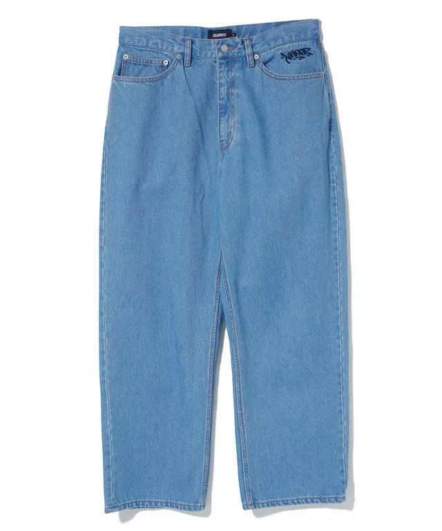 X-Large Embroidery Graffiti jeans indaco chiaro
