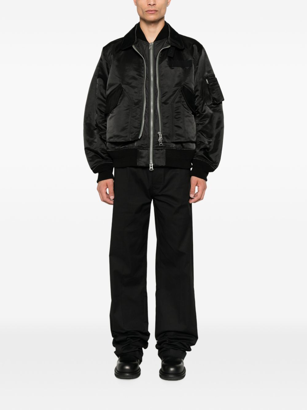 Sacai 26-04039M giubbotto bomber nero uomo