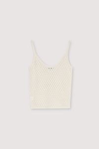 The New Society Lirio top ecru cotone maglia fine
