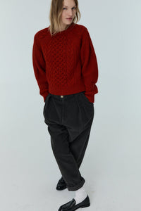 The New Society North pantaloni donna velluto Graphite Mist