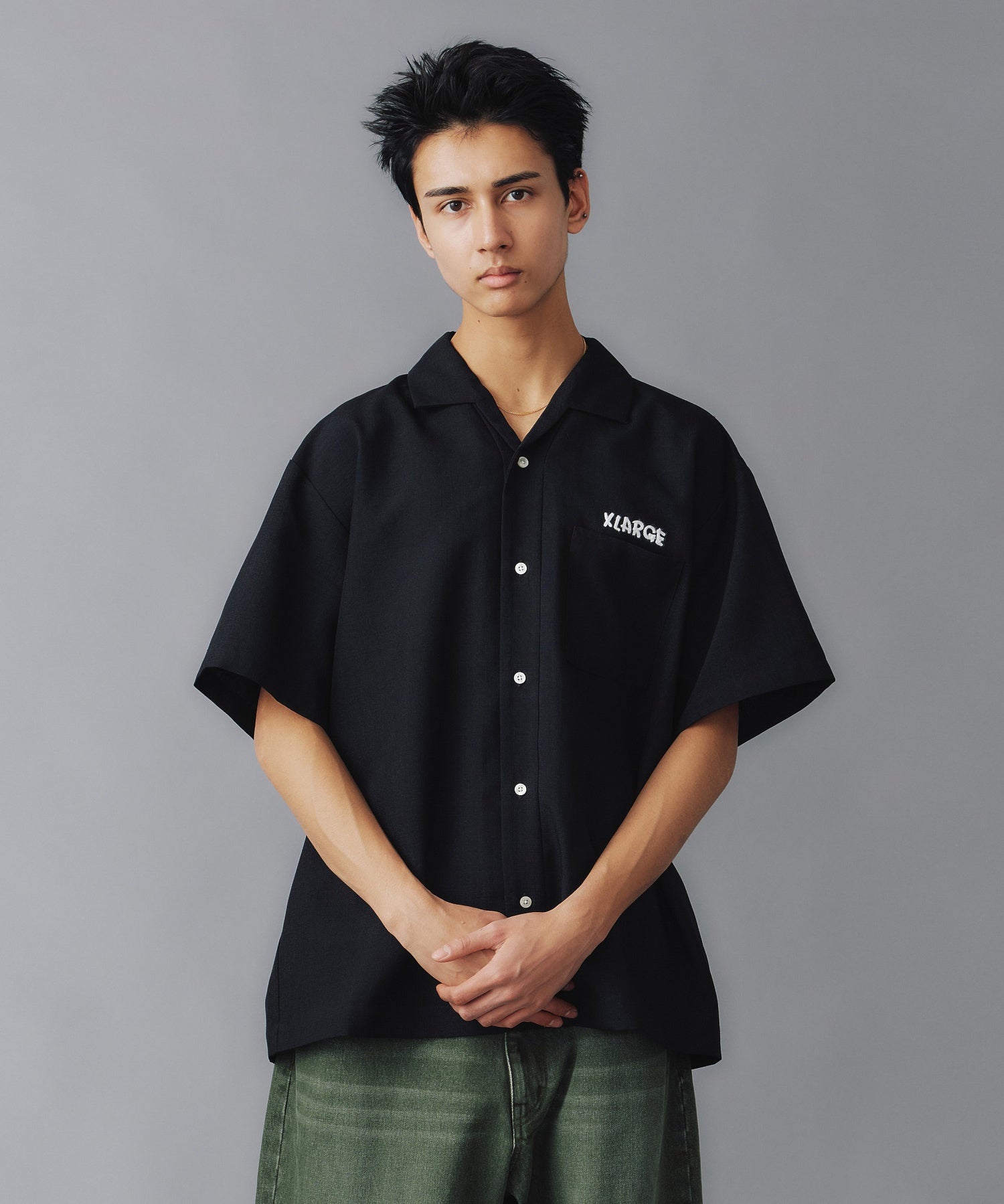X-Large Drawing OG S/S Work Shirt camicia nera manica corta