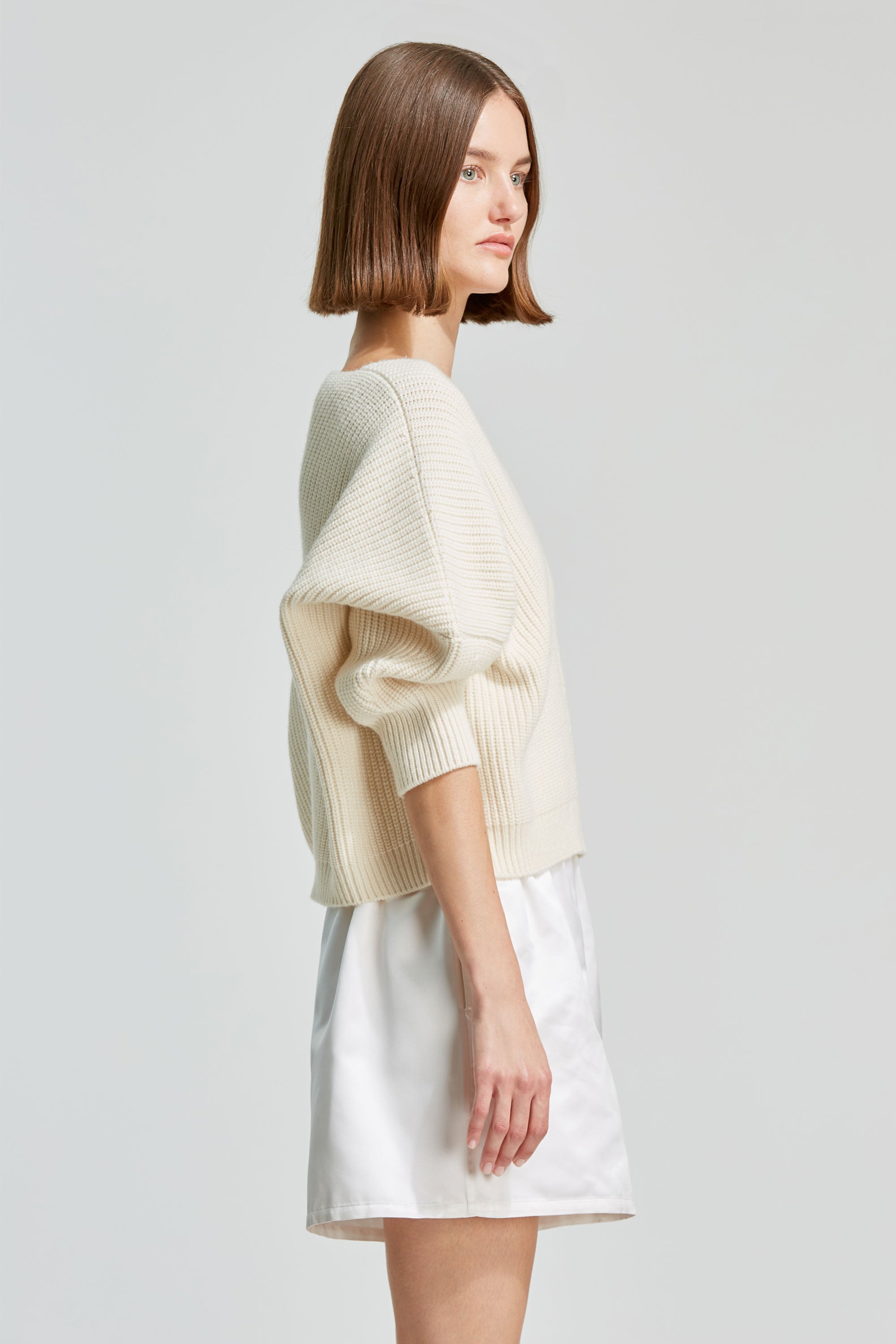 Sa Su Phi maglia a V maglione cashmere avorio