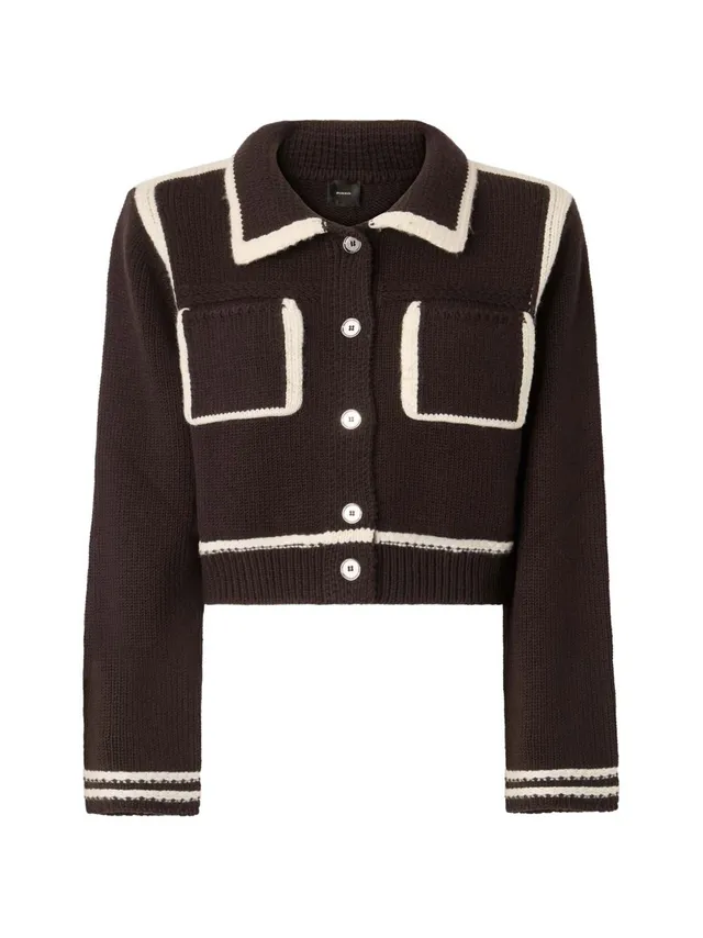 Pinko 107378 Giacca Donna Marrone Bianco