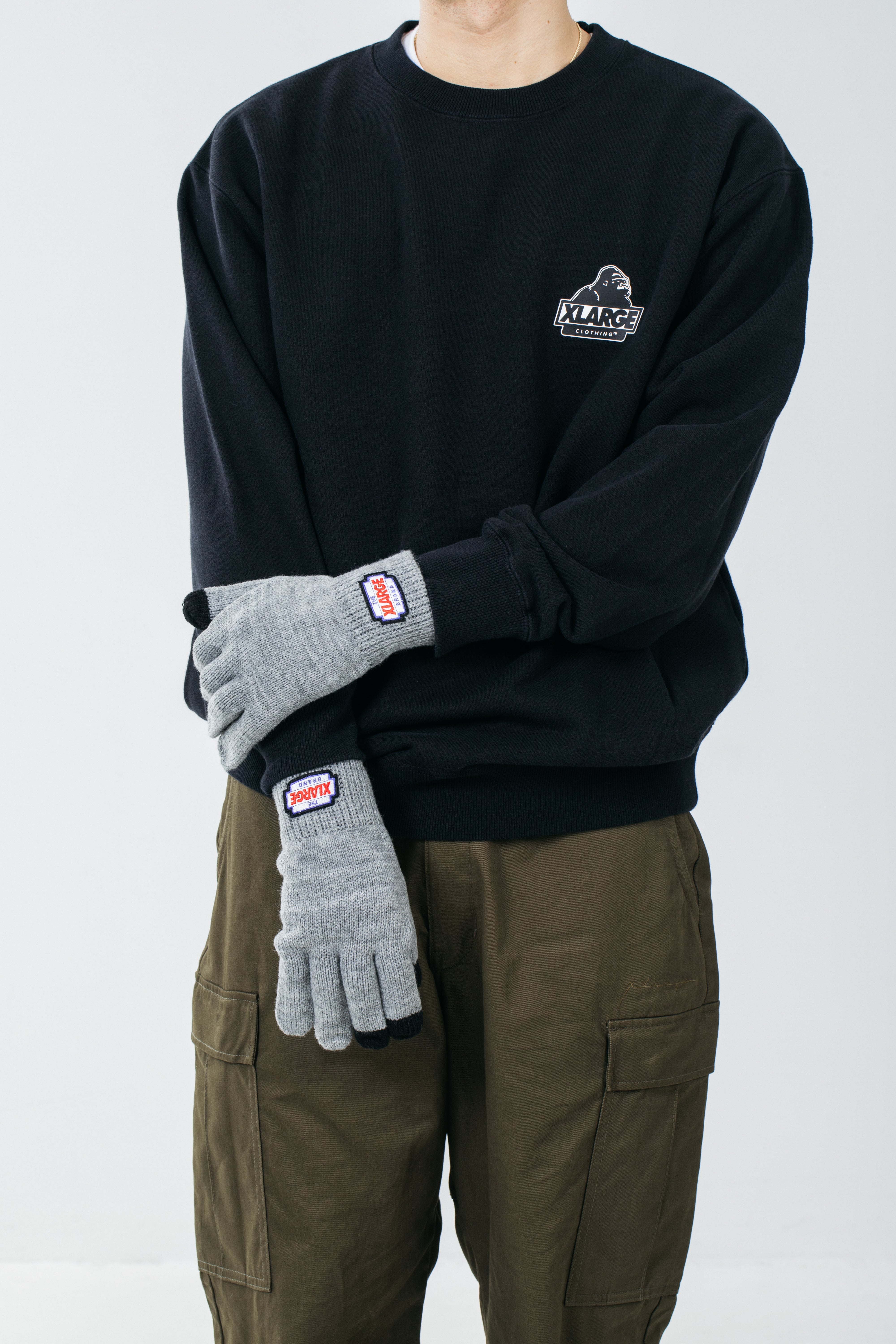 X-Large Emblem Logo Glove guanti neri taglia unica