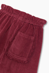 The New Society Dree pantalone bimba Rumba Red velluto