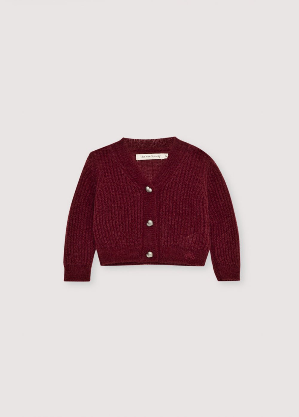 The New Society Lina cardigan neonato plum fantasy mohair
