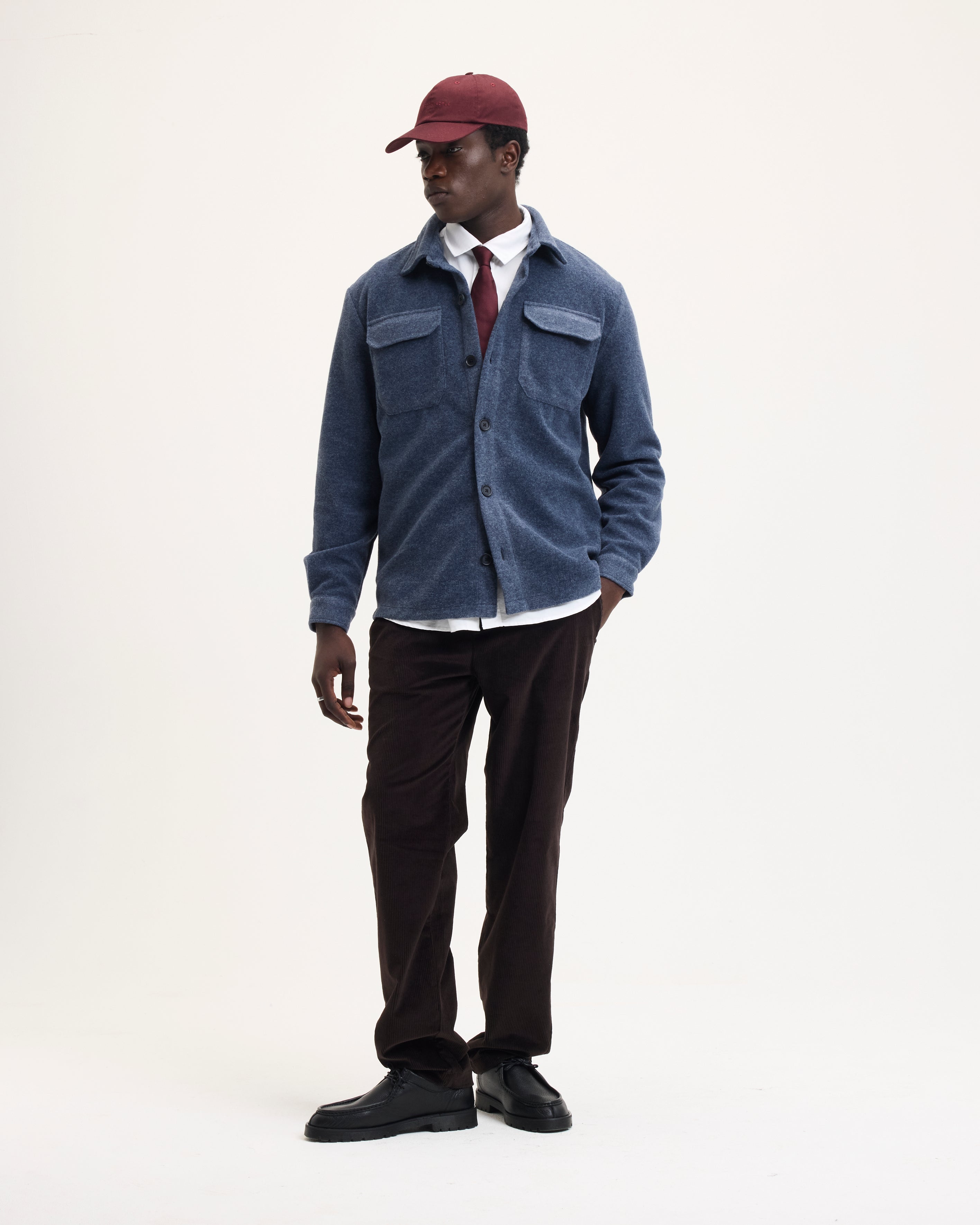 Goodpeople Sax camicia lana blu denim