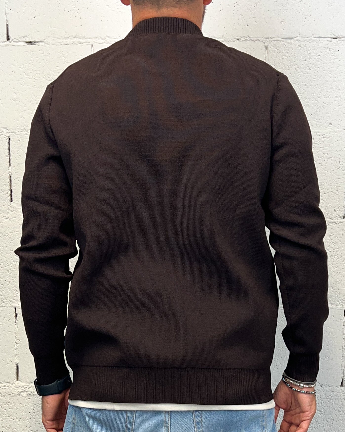 ONLYONE OVER-D Bomber Tasche Filetto maglia moro