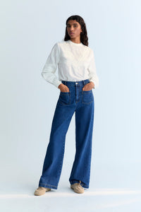 THE NEW SOCIETY Ines Denim jeans donna blu medio cotone