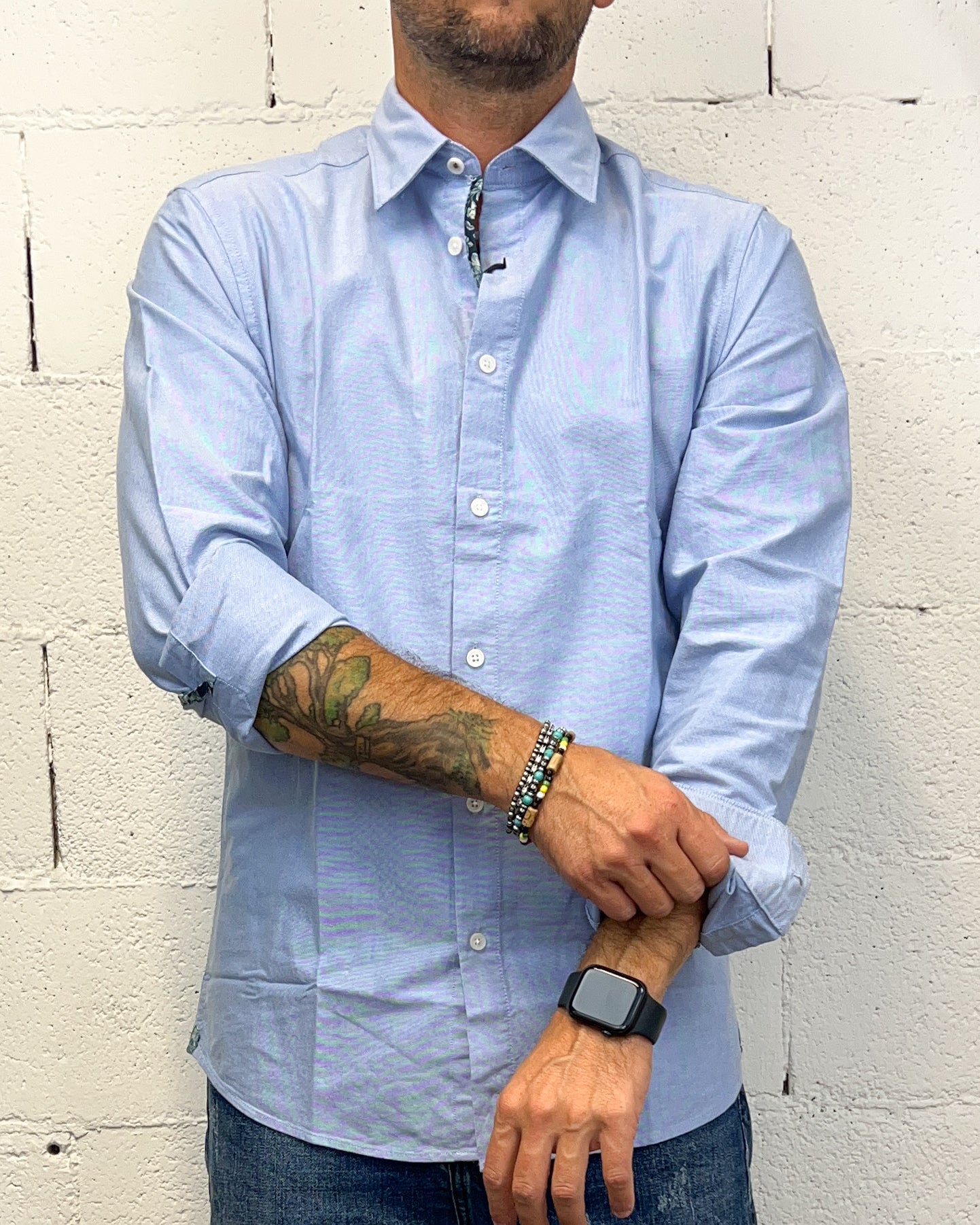 ONLYONE Gianni Lupo Lord Blue camicia vestibilità regolare