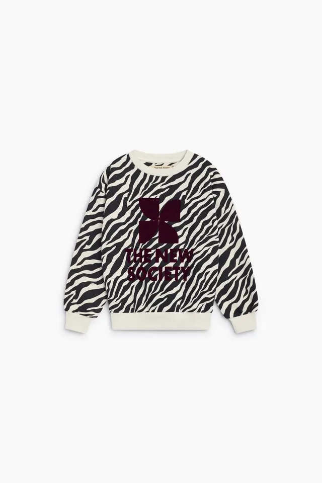 The New Society TNS felpa zebra logo flock