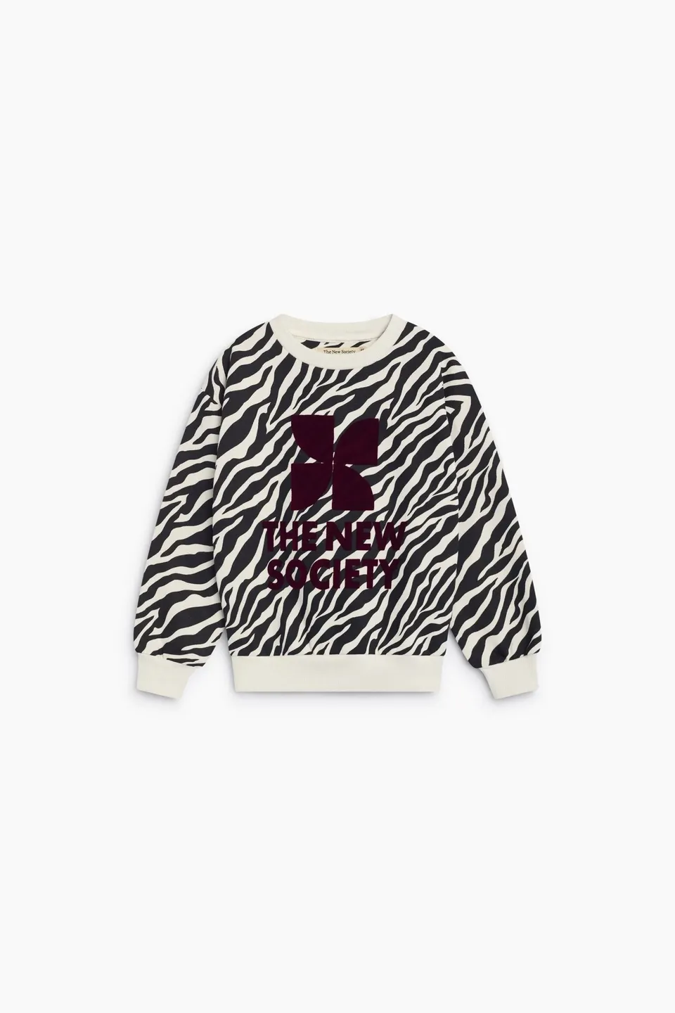 The New Society TNS felpa zebra logo flock