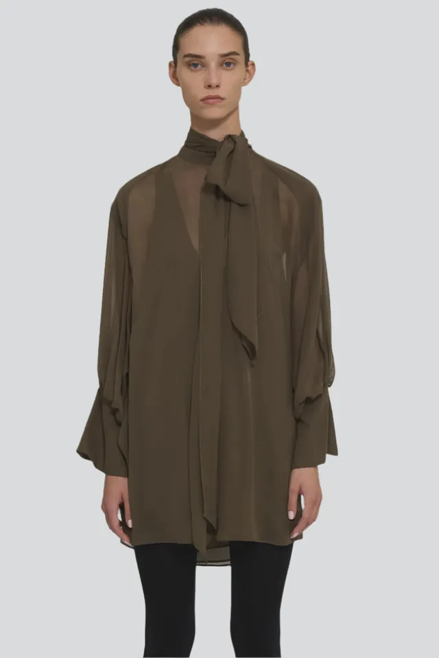 Sa Su Phi Andrea abito georgette verde militare