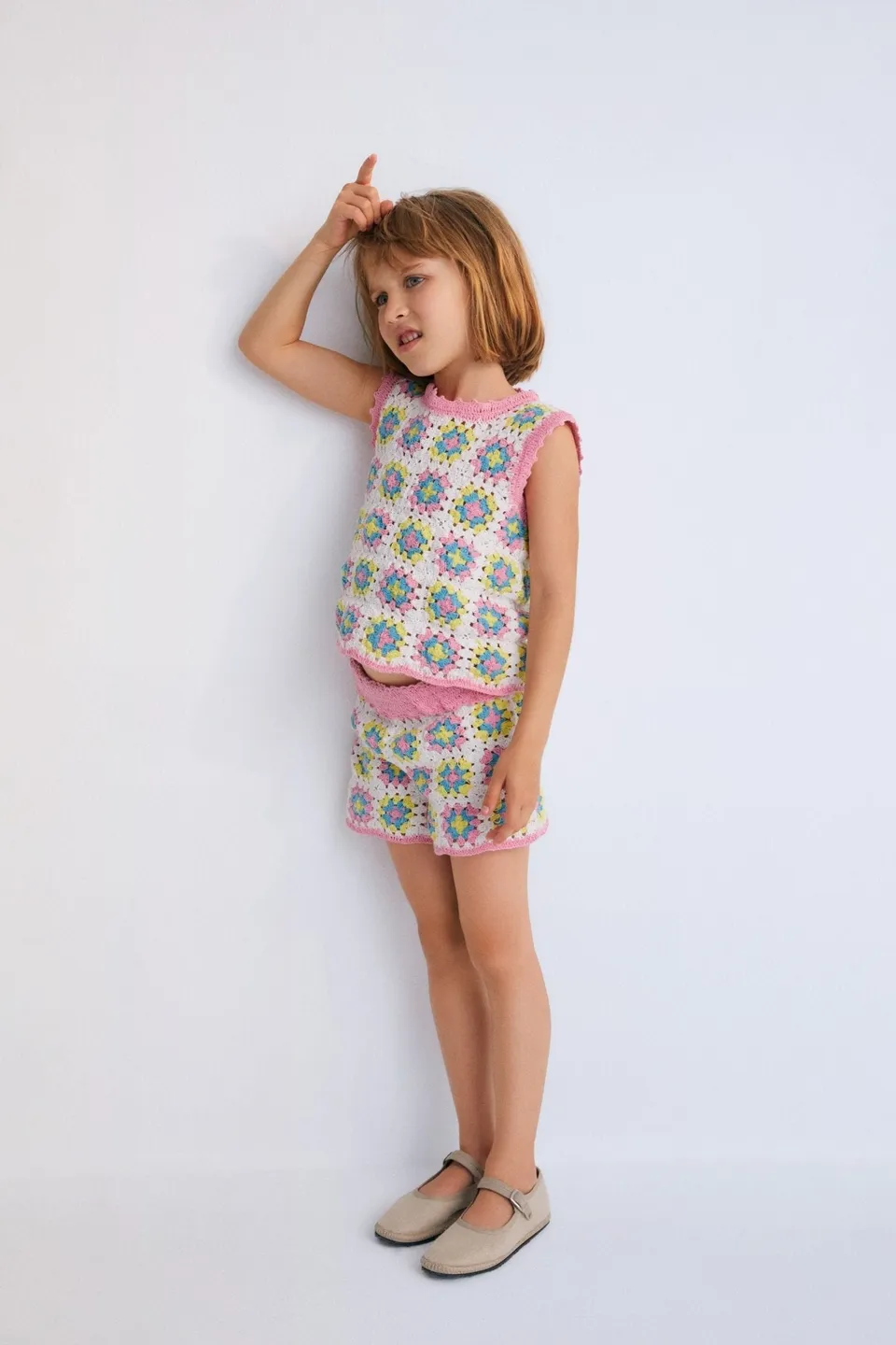 The New Society Nikaia Top top uncinetto rosa