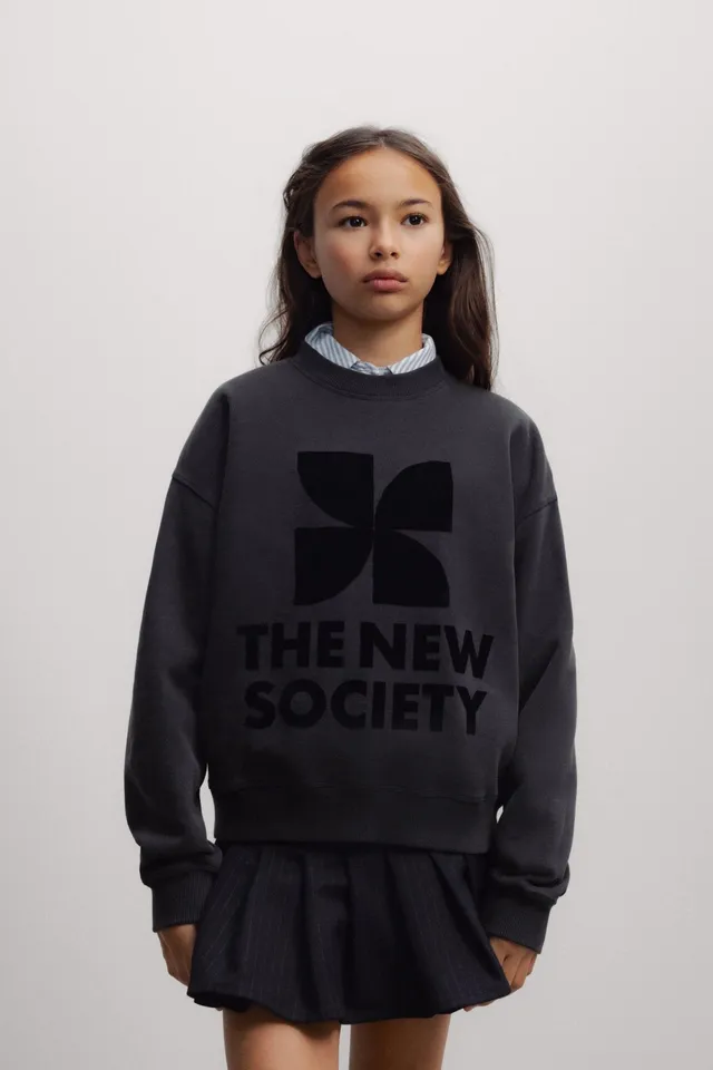 The New Society TNS Logo felpa ragazzo moonless night cotone